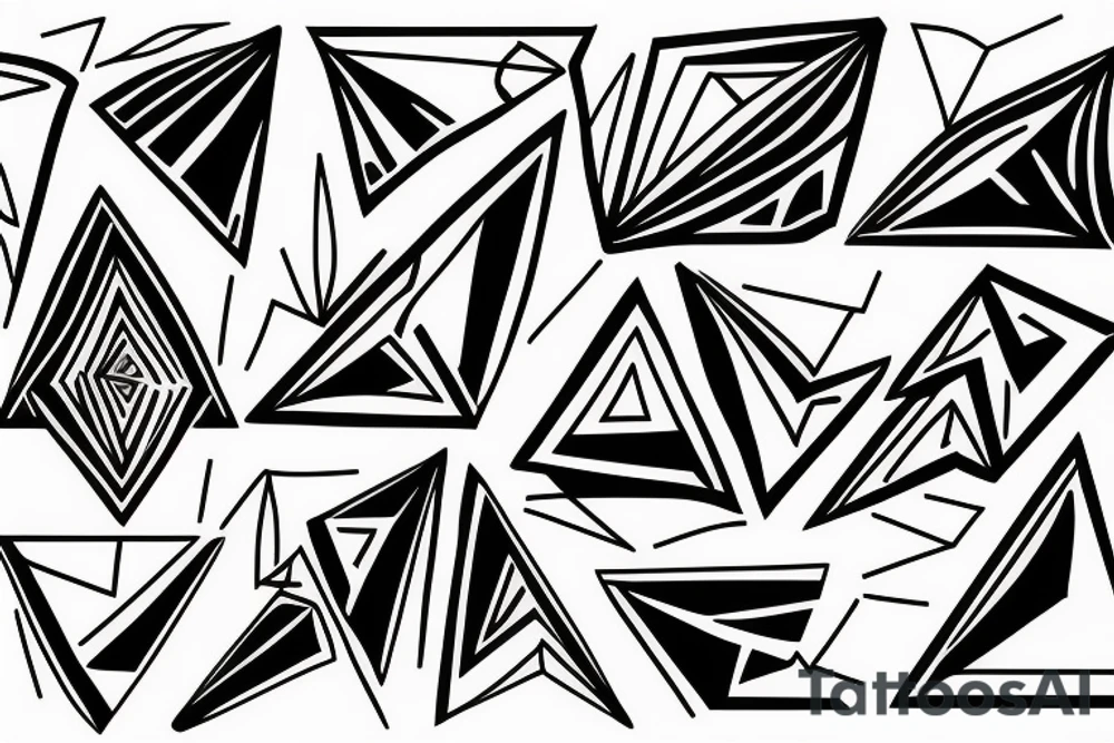 Triangle with lines tattoo idea