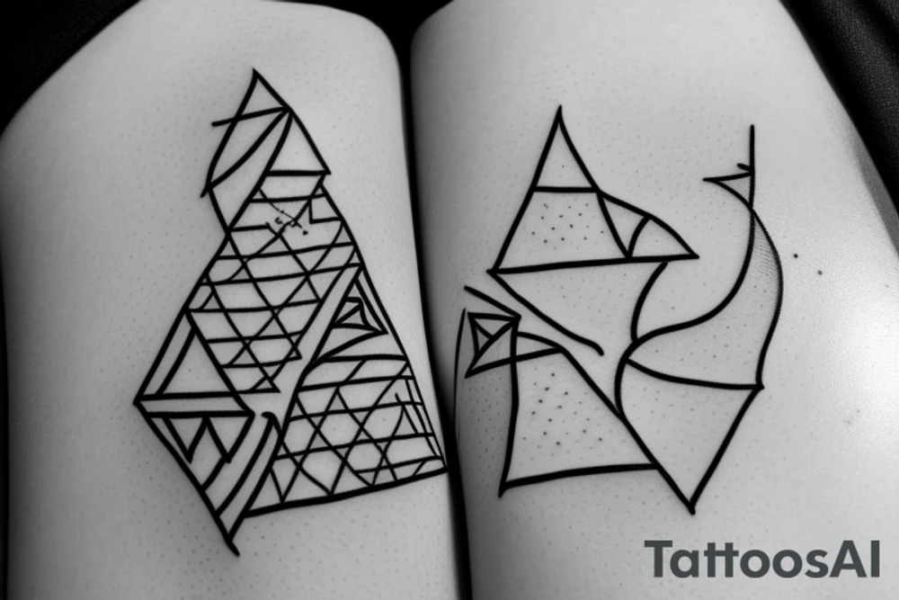 Triangle with 3 donuts and lines balancing tattoo idea