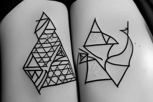 Triangle with 3 donuts and lines balancing tattoo idea