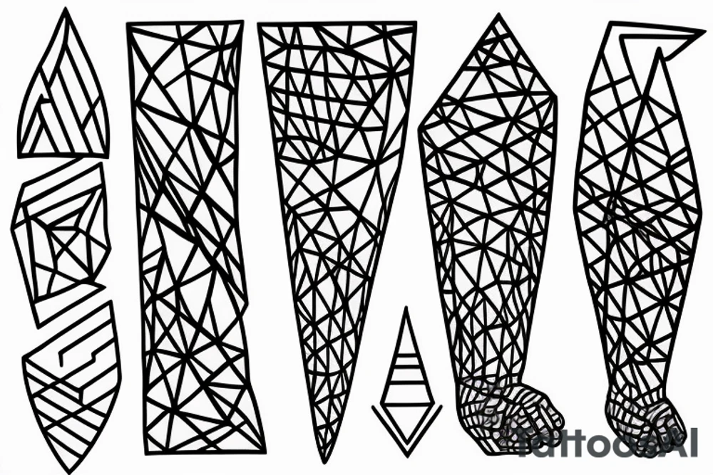 Triangle with 3 dots and lines balancing tattoo idea