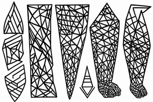 Triangle with 3 dots and lines balancing tattoo idea