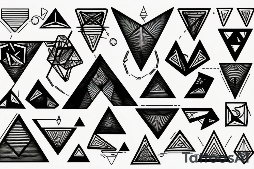 Triangle with balance lines tattoo idea