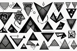 Triangle with balance lines tattoo idea