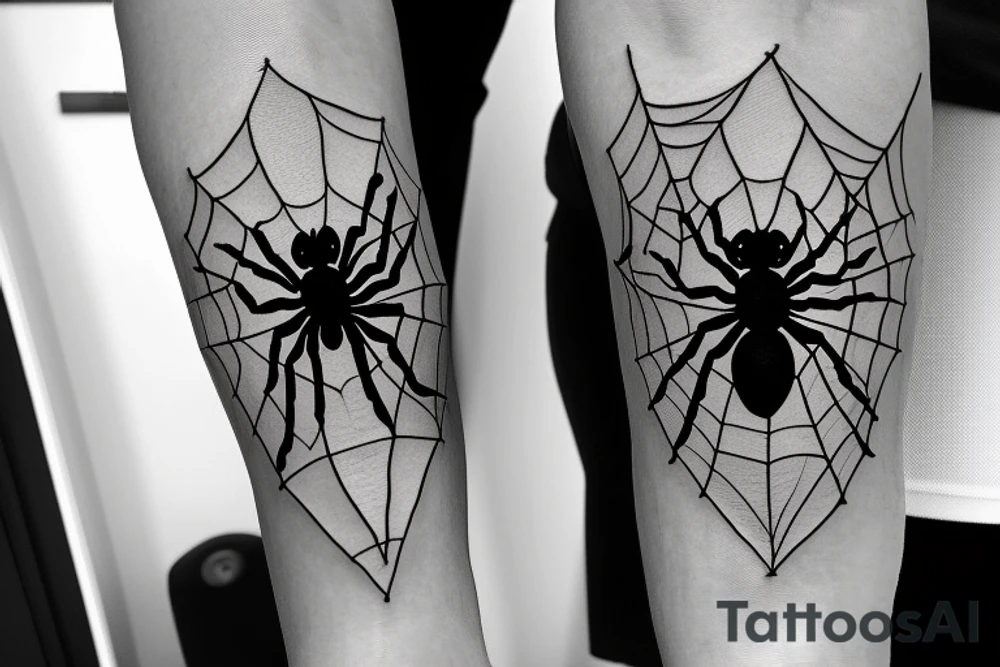 Black spider with a heart hanging from a thread tattoo idea Black spider with a heart hanging from a thread tattoo idea