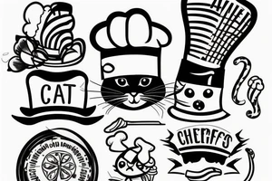 cat with chef hat on tattoo idea