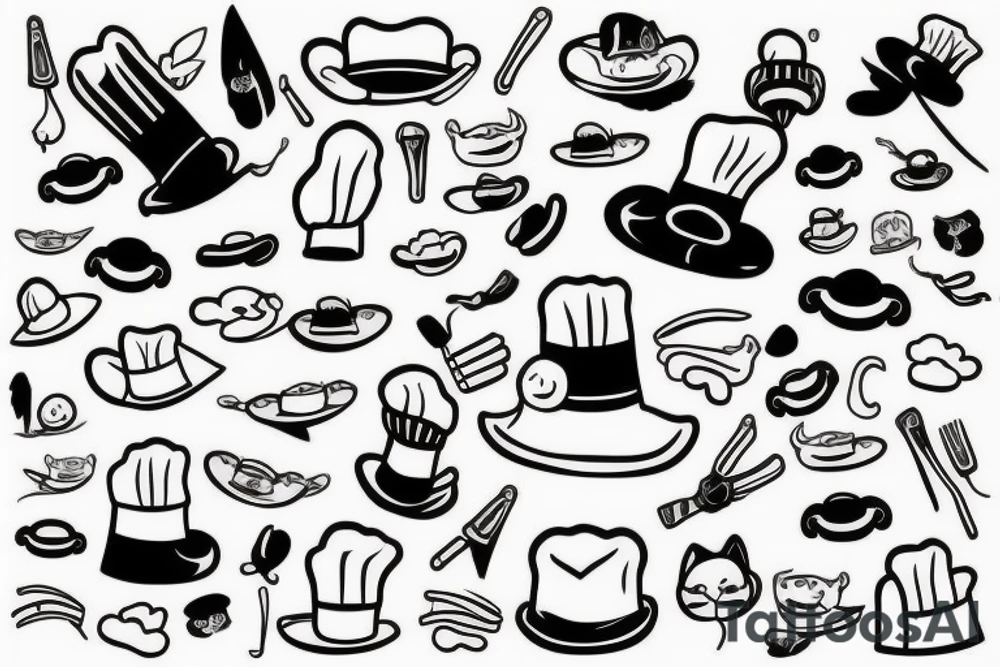 cat with chef hat on tattoo idea