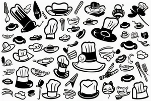 cat with chef hat on tattoo idea