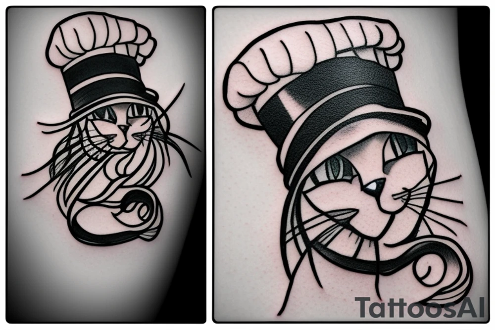 cat with chef hat on tattoo idea