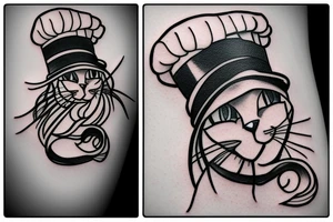 cat with chef hat on tattoo idea