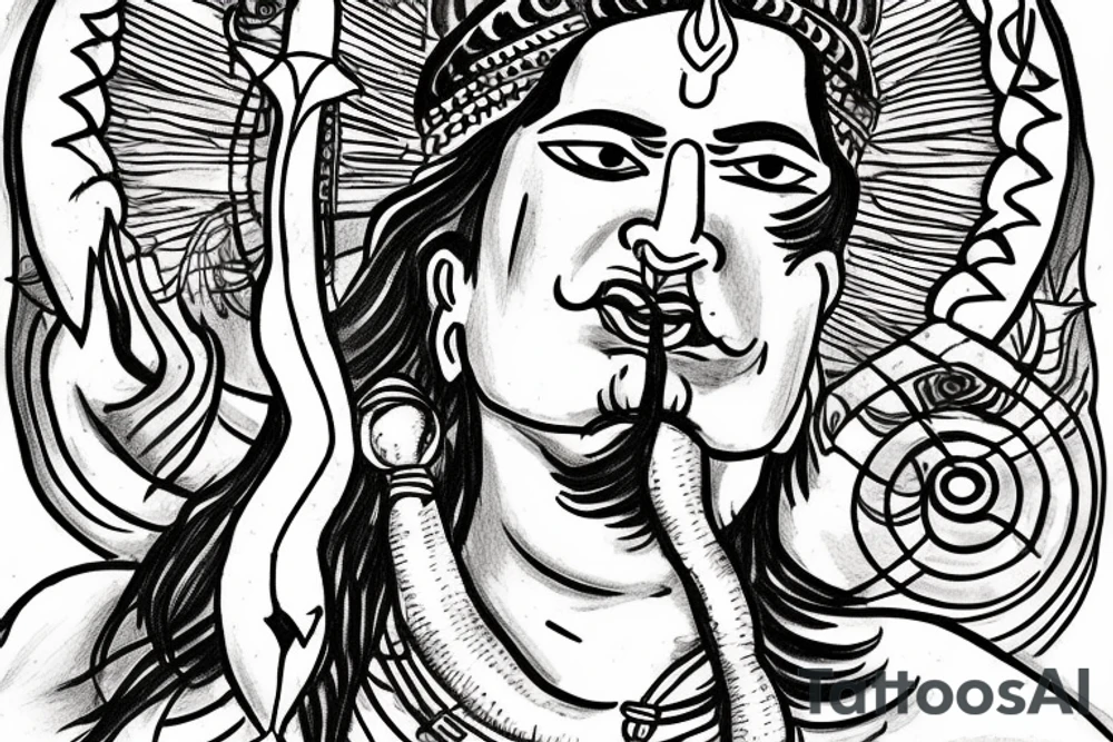 Lord shiva holding his trident tattoo idea