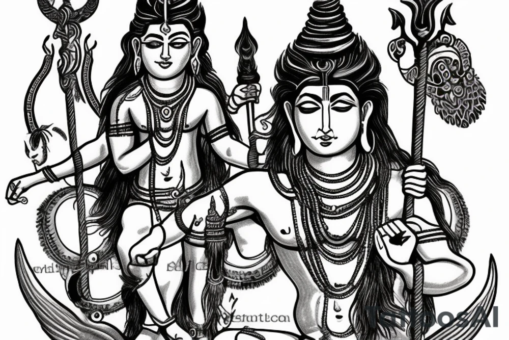 Lord shiva holding his trident tattoo idea