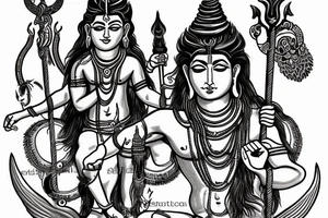Lord shiva holding his trident tattoo idea