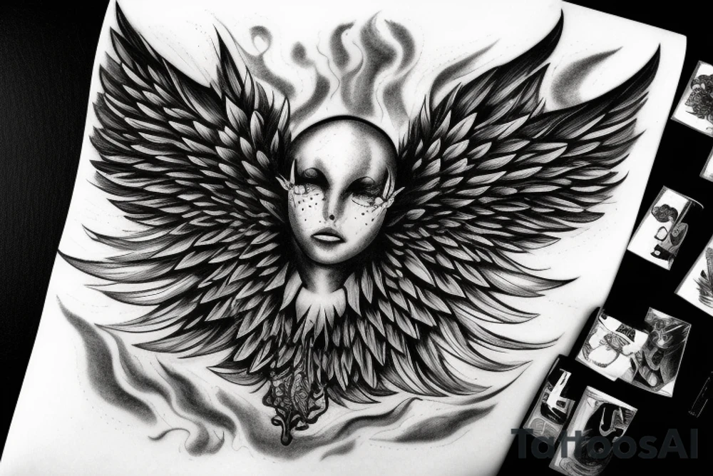 Icarus bursting through clouds with his wings melting tattoo idea Icarus bursting through clouds with his wings melting tattoo idea
