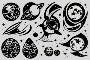 Astronaut sitting on moon tattoo idea