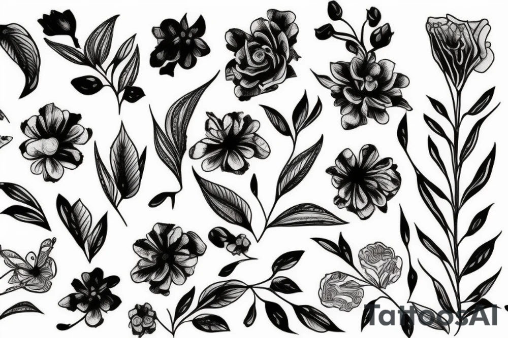 floral corpse tattoo idea