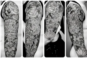 floral corpse tattoo idea