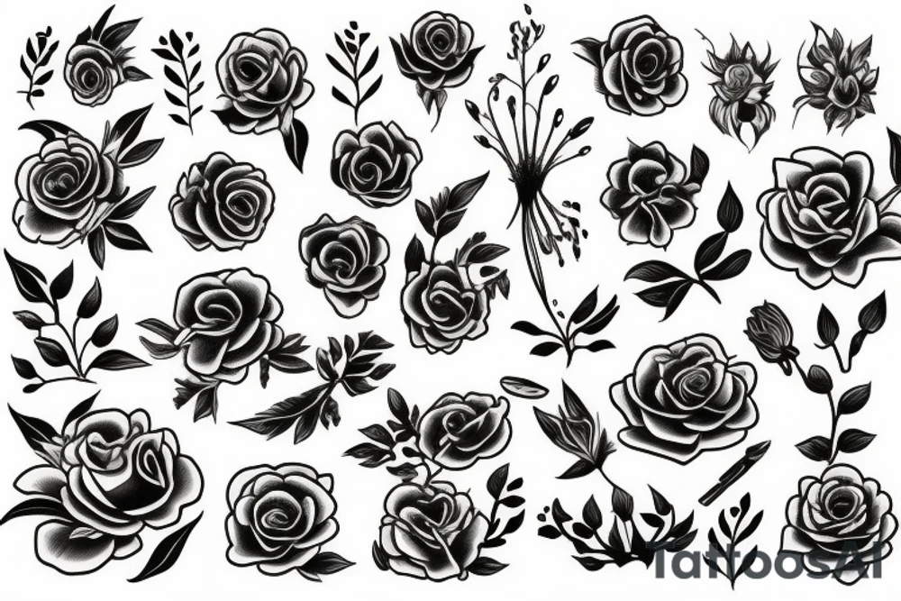 floral corpse tattoo idea