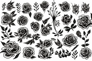 floral corpse tattoo idea