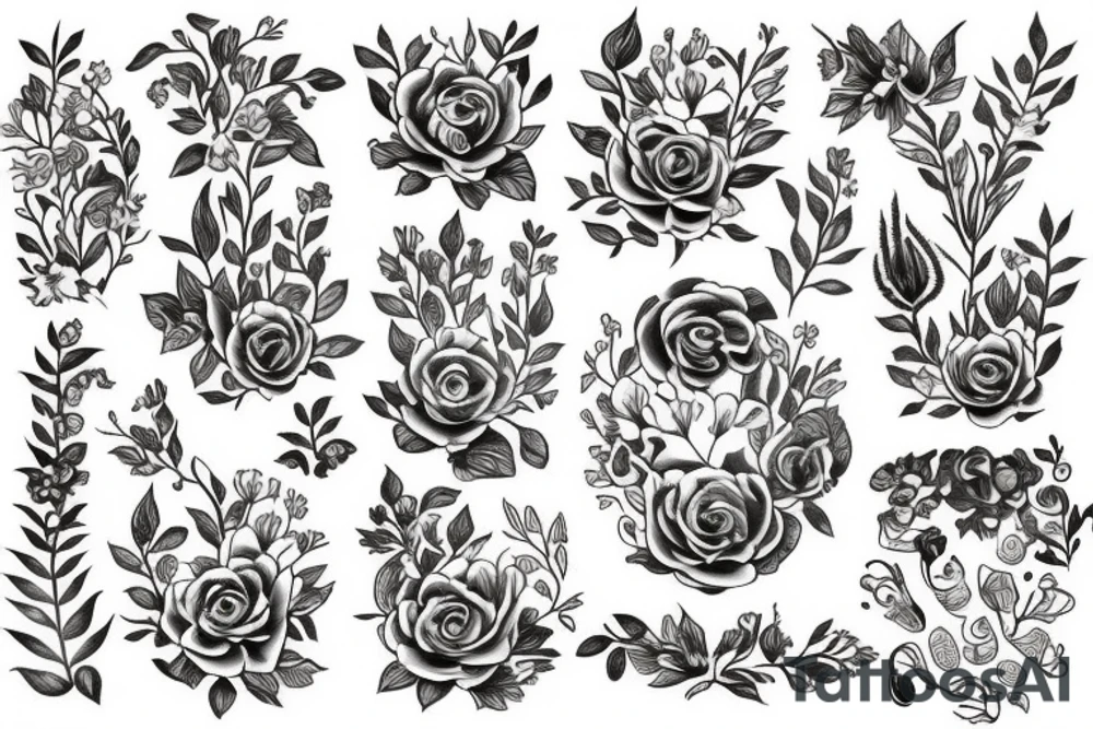floral corpse tattoo idea