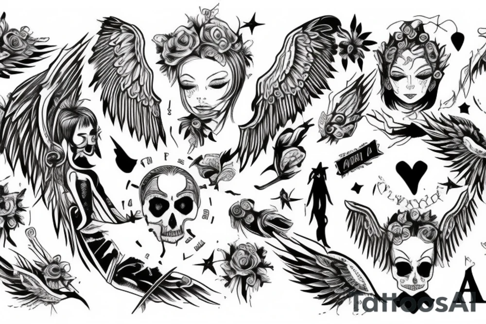 Good Angel vs bad angel tattoo idea