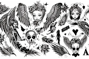 Good Angel vs bad angel tattoo idea