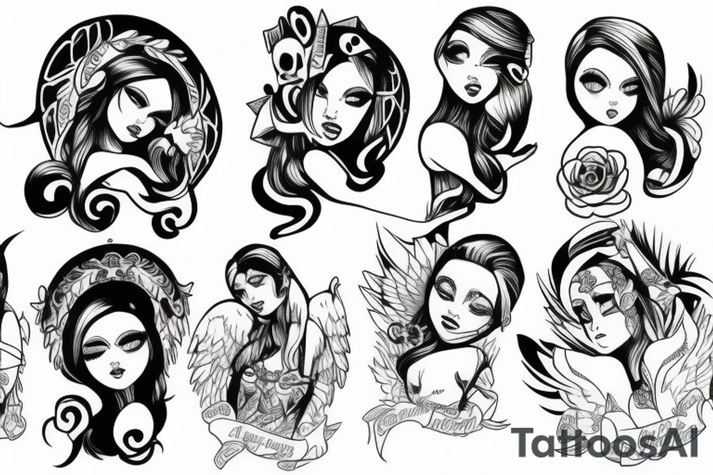Good Angel vs bad angel tattoo idea