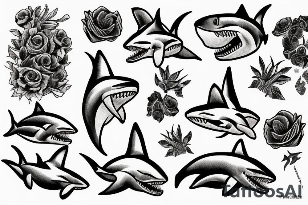 Flowers 
Shark tattoo idea