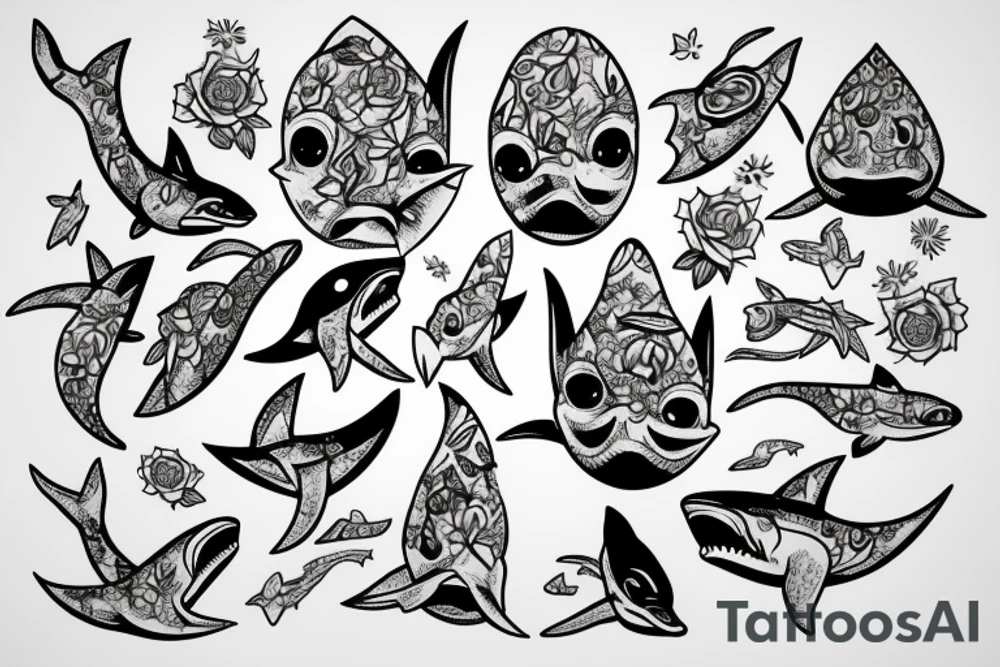 Flowers 
Shark tattoo idea