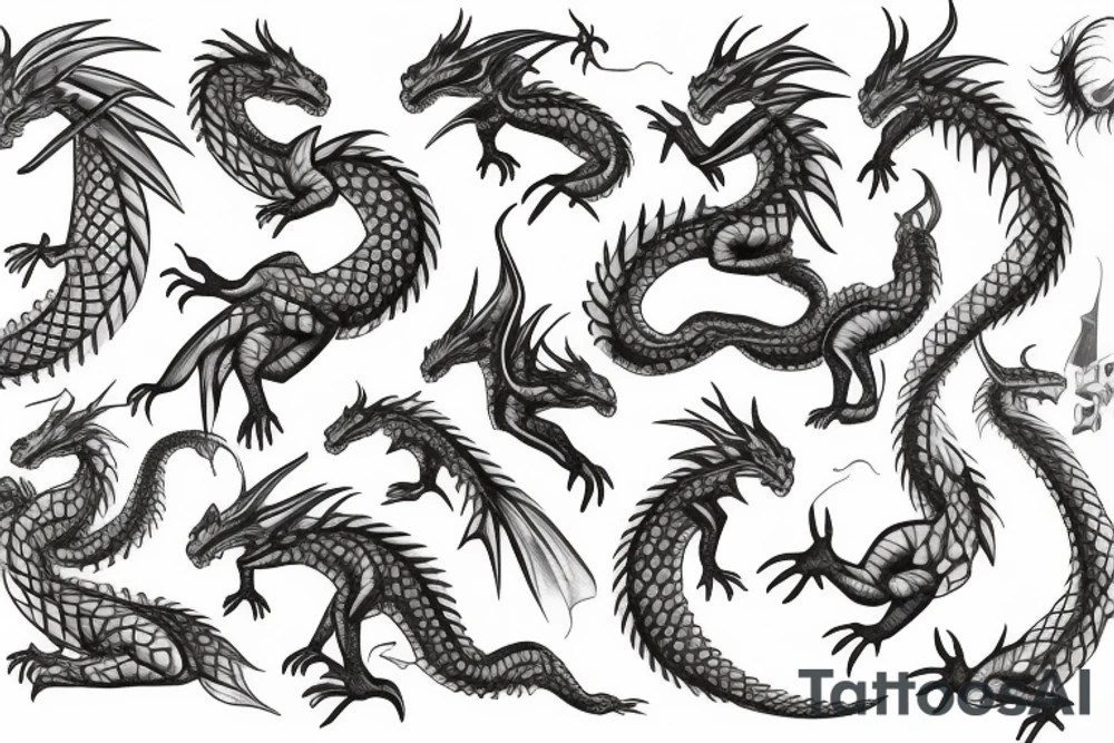soaring european dragon tattoo idea