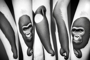 gorilla simple lines tattoo idea