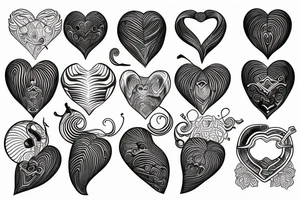 heart beat line with intail z tattoo idea