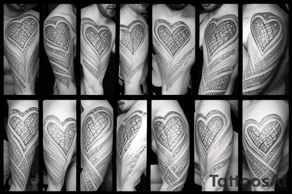 heart beat line with intail z tattoo idea