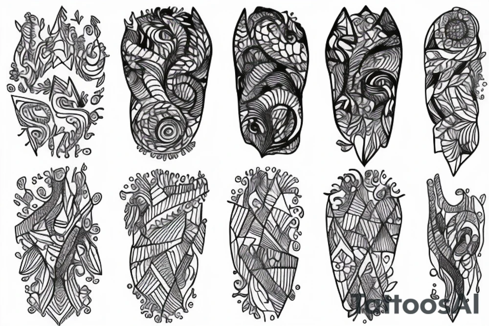 draw a tattoo with delicate lines where you can see the relationship of the universe with nature tattoo idea