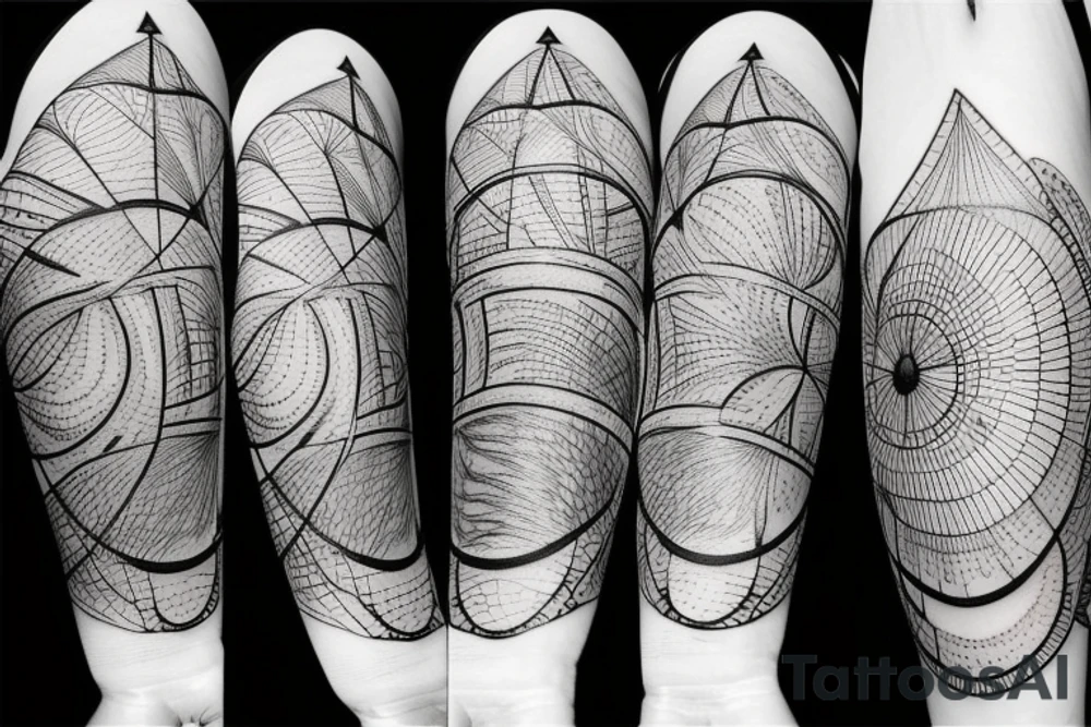 draw a tattoo with delicate lines where you can see the relationship of the universe with nature tattoo idea