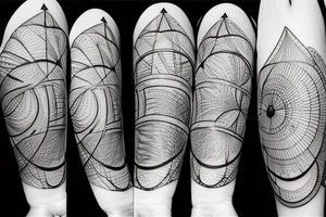draw a tattoo with delicate lines where you can see the relationship of the universe with nature tattoo idea