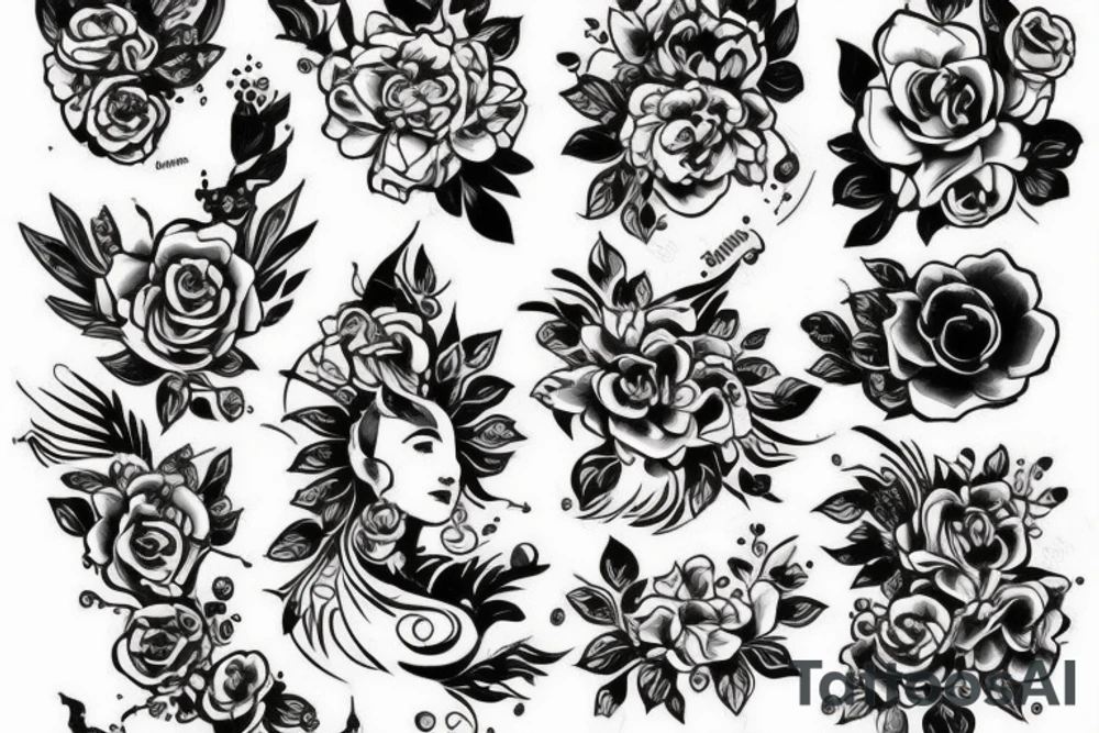Лицо девушки с бокалом вина tattoo idea
