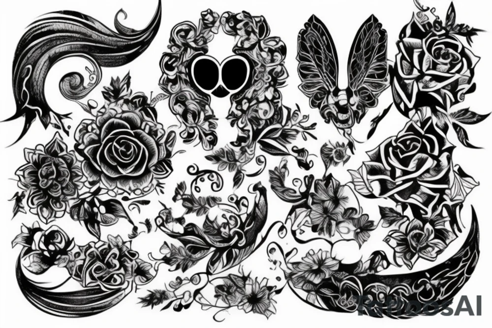 Лицо девушки с бокалом вина tattoo idea