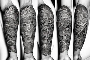 minimal intricate very well detailed tattoo art with animals tattoo idea