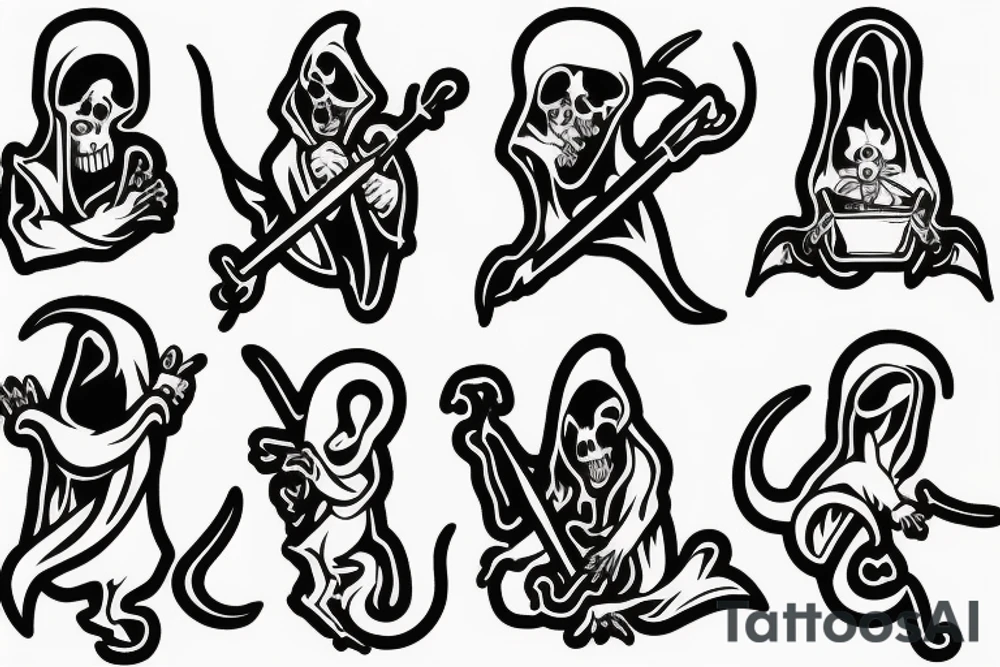 grim reaper and rat shaking hands tattoo idea