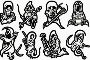 grim reaper and rat shaking hands tattoo idea