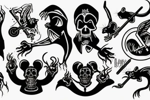 grim reaper and rat shaking hands tattoo idea