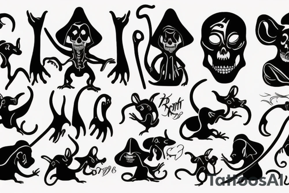 grim reaper and rat shaking hands tattoo idea grim reaper and rat shaking hands tattoo idea