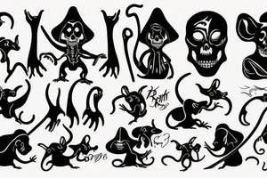grim reaper and rat shaking hands tattoo idea