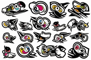 a skateboarding duck tattoo idea