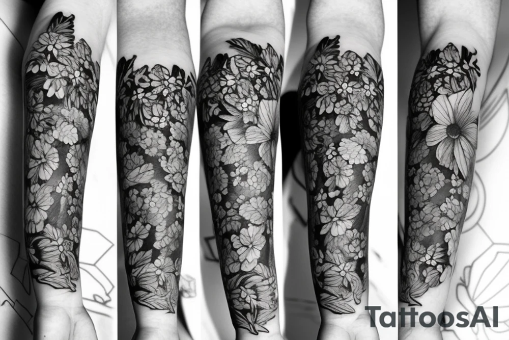 Flowers and vines tattoo idea