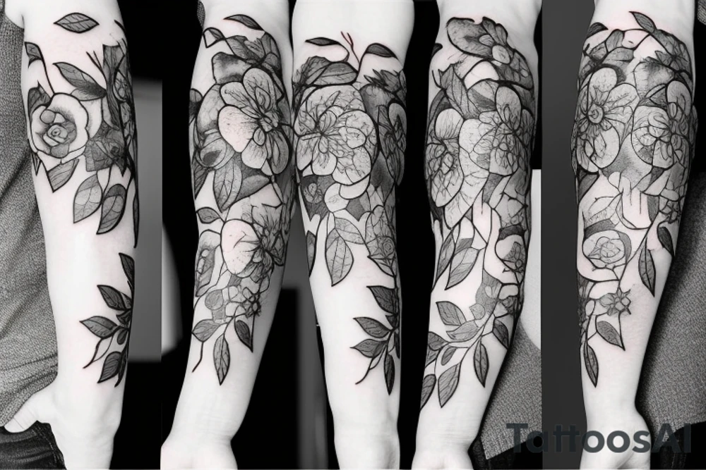 Flowers and vines tattoo idea