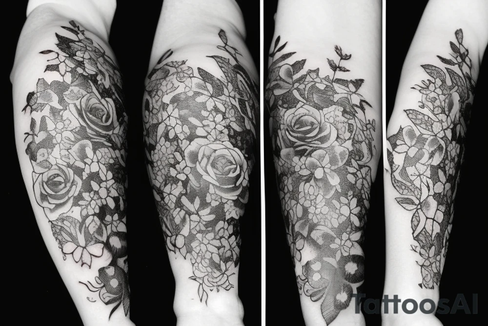Flowers and vines tattoo idea