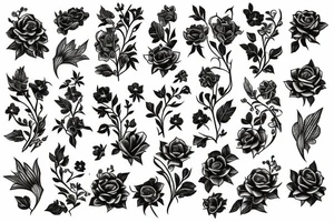 Flowers and vines tattoo idea