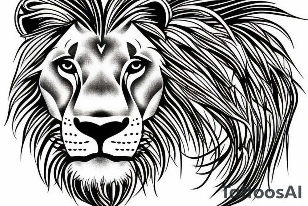 Lion face tattoo idea
