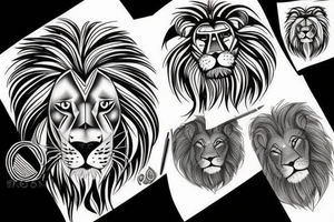 Lion face tattoo idea